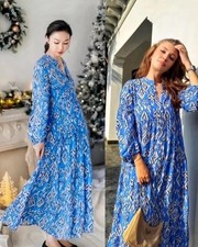 ZARA BLUE PRINTED MIDI MAXI