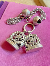 Antique silver watch fobs - silver,