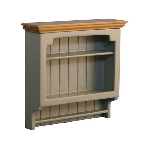 Dolls house grey pine wall - house,