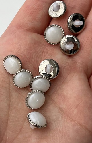 Pearl silvebuttons 12mm - pearl,