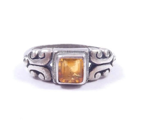 Citrine solitaire ring - citrine,