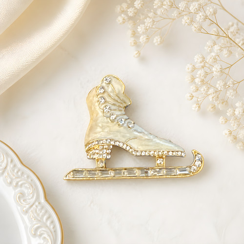 Gold ice skate - gold,