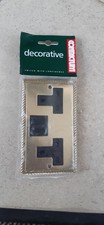 13A NEW 2 Gang DP Switched Socket –original Georgian Brass | Contactum (3356GBW)