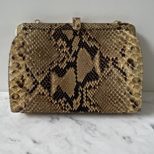 Vintage snake skin handbag - snake,