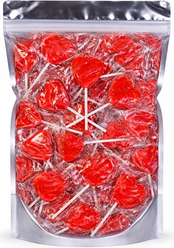 Heart shaped red - red, lollipops