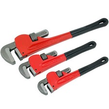 3 Pc Adjustable Stilson Monkey Pipe Wrench Tool Set Plumbers Pliers