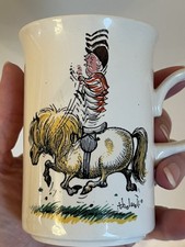 Norman Thelwell Cute Pony Ceramic Mug  by Grays 10.2 cm Tall Vintage England 