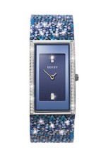 Sekonda Seksy 22mm Womens Rectangular Silver Analogue Watch with Blue Bracelet