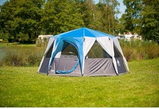 Coleman Cortes Octagon 8 Person Blue Family Tent Glamping Camping Outdoors