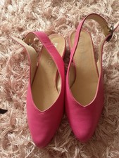 Pavers Wide Fit G Sling Back Low Heel Sandals New Size 4 Colour Cerise Pink