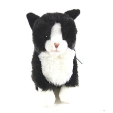 Faithful Friends Black & White Cat Plush Soft Toy Kitten Animal Teddy Gift 24cmH