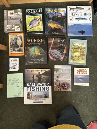 Large bundle books fishing fly - fishing,