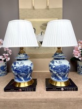 One Blue and White Porcelain Ginger Jar Table Lamps 62cm – Oriental Vase Shape