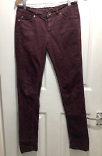 Oasis Jeans Burgundy Slim Leg Cherry Skinny Jeans - Size 10