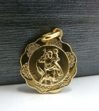 9ct Gold St Christopher Pendant/Charm 9ct Gold Hallmarked 24mm
