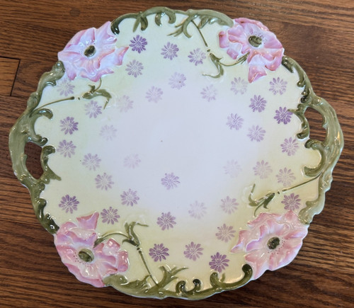 Vtg welmar hand painted plate - welmar,