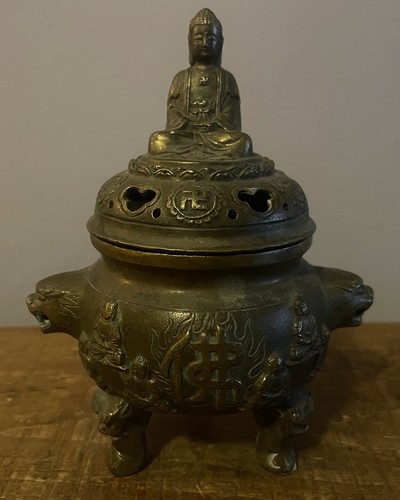 Chinese bronze koro incense - bronze, koro/incense
