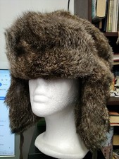 Men's Winter Real Rabbit Fur Hat Russia Trapper Earflap, heatlocker,  ganka XL