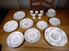 Vintage Spode Copeland Green Eden Birds Teacup, Saucers, Eggcups, Plates