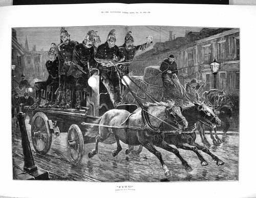 Old 1882 fire - old, fire-engine