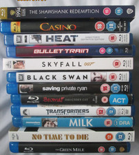 JOB  LOT OF 12 TOP MOVIES ON BLU RAY - SHAWSHANK/SKYFALL/CASINO/GREEN MILE/007