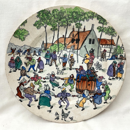 Antique unusual longwy pottery - unusual,
