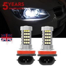 2 Pack Bright White H8 LED Light Bulbs Angel Eyes Halo Ring For BMW E92 E91 E60