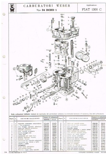 Fiat 1300 weber 34 - 34, dchd