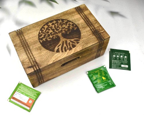 Wooden tea box storage - tea,