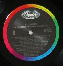 9 1/2 Weeks Movie Soundtrack Record LP Vinyl 1986 USA 