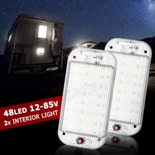 12V 24V White Ceiling Roof Light LED Interior Caravan Motorhome Trailer RV Pair