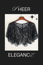 Black Short Lace 1920s Retro