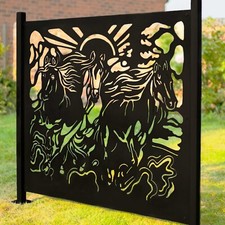 Metal Garden Fencing Panels 4 ft Decorative Steel Privacy Screening Panels Posts