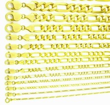 14K Solid Yellow Gold Figaro Link Chains Men's/Women's 1.5mm - 9.5mm 16 - 30"