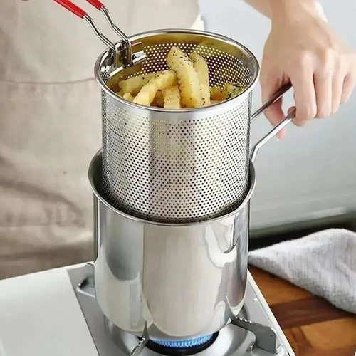 Compact stainless steel fryer - stainless,