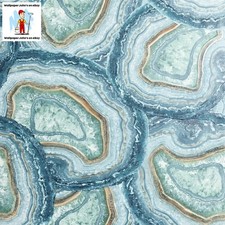 Realistic Teal Agate Effect Wallpaper