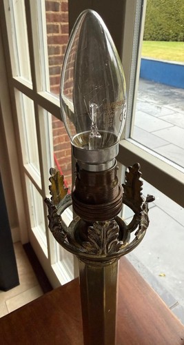 Vintage brass torchere table - brass,