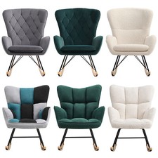Linen/Velvet Wingback Rocking