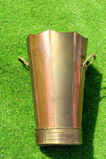 French vintage copper brass vase umbrella/stick holder handmade vase planter/pot
