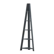 Grey Ladder Bookcase 5 Tier