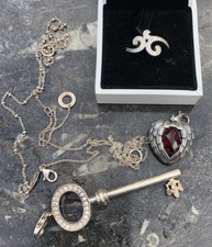 Thomas Sabo silver job lot inc boxed silver ring 32" necklace key & heart charm