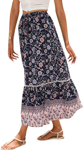 Womens navy floral - floral, midi