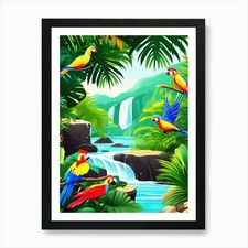 Colorful Parrots In The Jungle