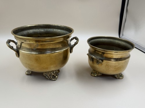 Vintage small brass footed - vintage,