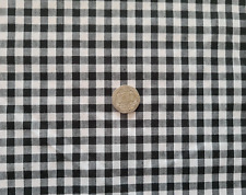 Black & White Corded 1/4" Gingham check fabric material - £4.95 for full metre