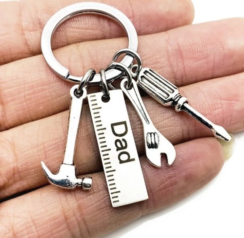 Dad tools keyring silver - dad, metal
