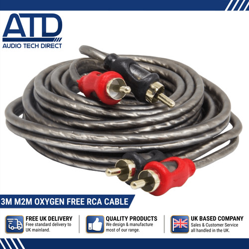 Rca phono cable - 3m, plated