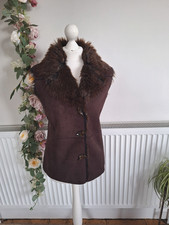 PER UNA Brown Faux Fur Trim