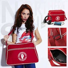 Unisex Northern Soul Retro Shoulder Bag With Embroidered Fist Logo. Mod. Ska