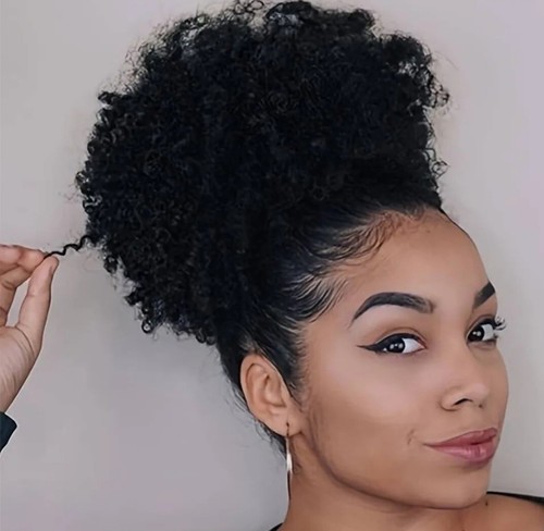 Large afro puff - afro, high